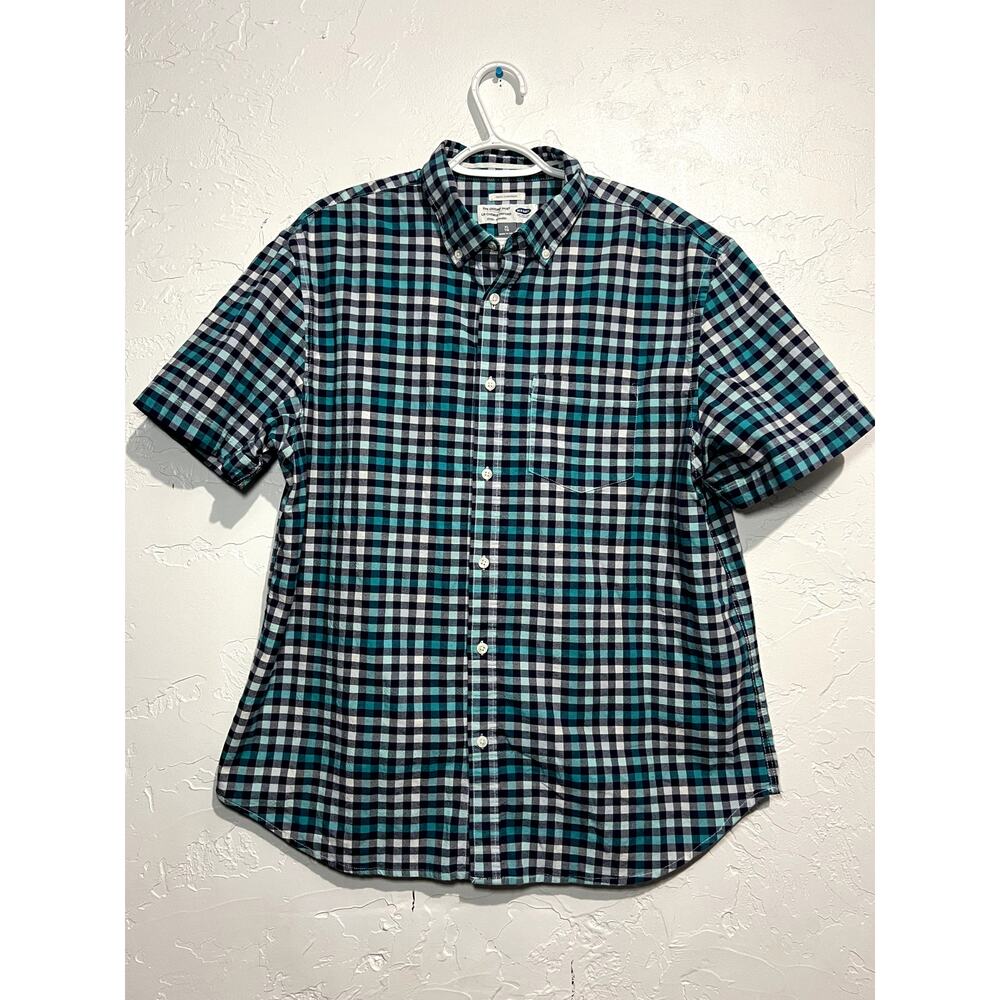 Old Navy the oxfort shirt stretch button down short sleeve slim fit mens XL camp